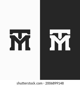 Letter TM or MT monogram logo. Modern logo.