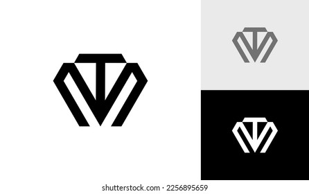 vector de diseño de logotipo de monograma de letras TM o MT