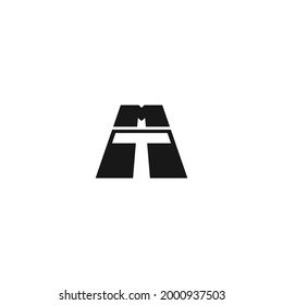 Letter TM MT with road perspective logo design concept. Vector illustration