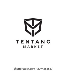 letter TM or MT with shield logo