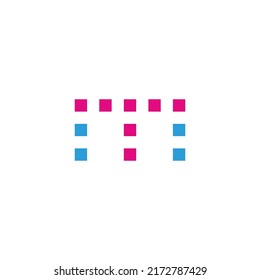 Letter Tm mT T m squares geometric symbol simple logo vector