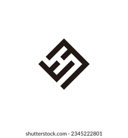 Letter tM square, elegant geometric symbol simple logo vector
