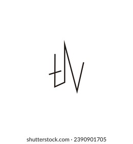 Letter tN line, epic geometric symbol simple logo vector