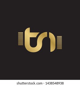 Letter tn linked lowercase logo design template elements. Gold letter Isolated on black  background. Suitable for business, consulting group company.