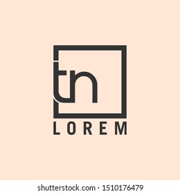 Letter tn linked lowercase logo design template. Dark grey on burlywood background. Suitable for business, consulting group company.