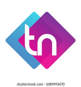 Letter TN logo with colorful geometric shape, letter combination logo design for creative industry, web, business and company.