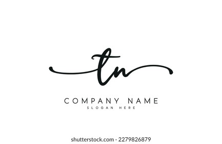 letter TN logo design handwriting signature style vector template