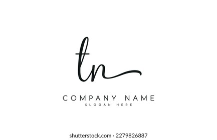 letter TN logo design handwriting signature style vector template