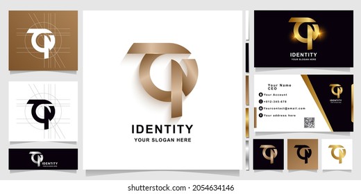 Letter TN or AN monogram logo template with business card design