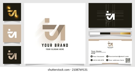 Letter tN or tA monogram logo with business card design