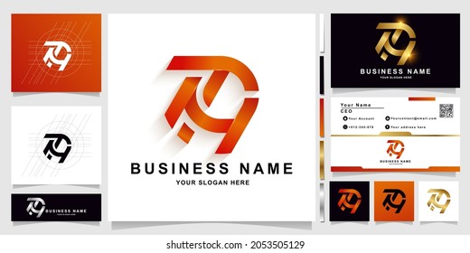 Letter TN or TON monogram logo template with business card design