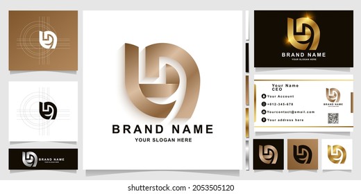 Letter tn or U9 monogram logo template with business card design