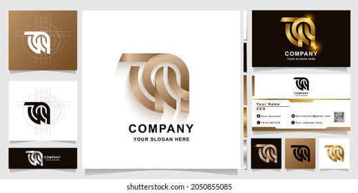 Letter TNA or aQ monogram logo template with business card design
