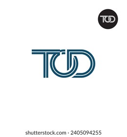 Diseño de logotipo de monograma de carta TOD con líneas