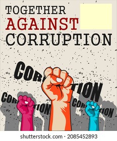 LETTER TOGETHER AGAINST CORRUPTION POSTER,STICKER,INVITATION