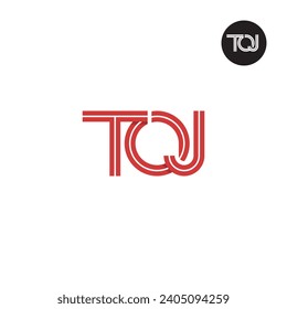 Letter TOJ Monogram Logo Design with Lines