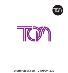 Letter TOM Monogram Logo Design with Lines