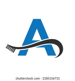 Buchstabe A mit Logo-Design-Design für Zähne-Pflegelogo-Vorlage