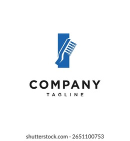 Letter I Toothbrush Logo Icon Vector