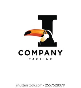 Letter I Toucan Logo Icon Vector