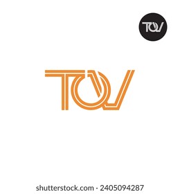Diseño de logotipo de monograma de carta TOV con líneas