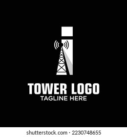 Letter I Tower Logo Design Template Inspiration, Vector Illustration.