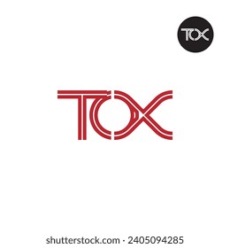 Letter TOX Monogram Logo Design with Lines