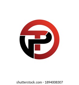 Letter TP circle logo design vector