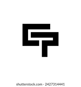 Letra TP late diseño de icono de logotipo simple