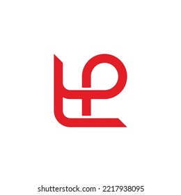 letter tp linked overlapping line logo vector 