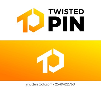 Letter TP monogram geometric hexagon shape logo design.

