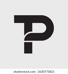 Letter Tp or Pt initial simple logo