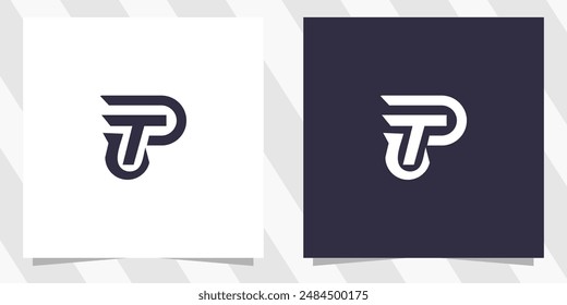Letra tp Vector de diseño de logotipo