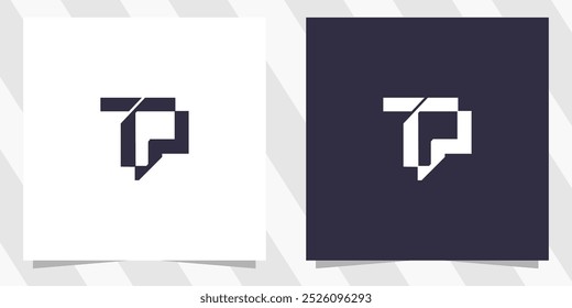 letter tp pt logo design vector