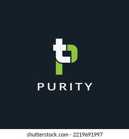 Letra TP o PT simple diseño de logotipo vinculado moderno ilustración vectorial