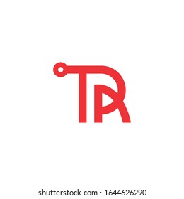 Letter TPA logo design tech vector simple