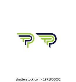letter tpp line design logo vector template