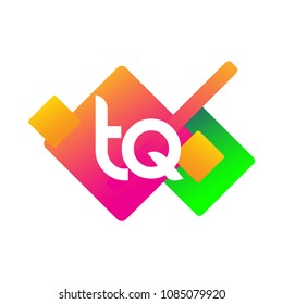 Letter TQ logo with colorful geometric shape, letter combination logo design for creative industry, web, business and company.