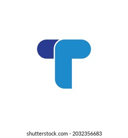 forma de la cápsula de la letra tr vector de logotipo geométrico simple