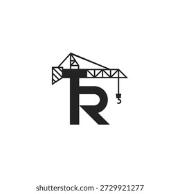 Logotipo da construção ou do guindaste da letra TR 