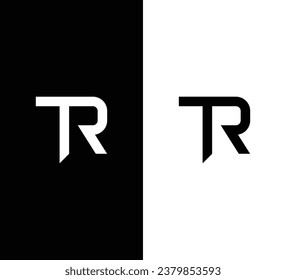 Letter TR Logo Design. Black and White Logo. Usable for Business Logos. Flat Vector Logo Design Template