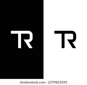 Letter TR Logo Design. Black and White Logo. Usable for Business Logos. Flat Vector Logo Design Template