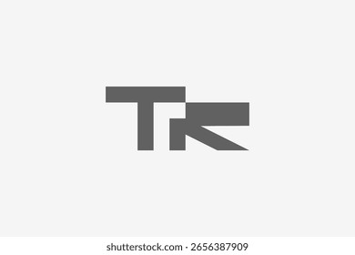 Letra TR espacio negativo y logotipo de flecha