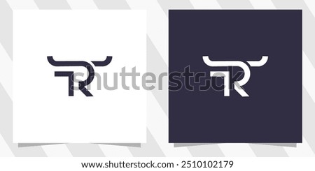 letter tr rt logo design vector
