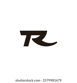 letter tr simple geometric motion dynamic logo vector 