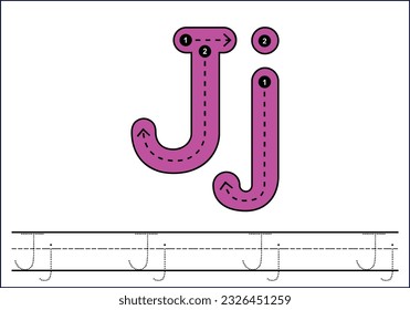 Letter tracing from a-z ,hand drawn tracing worksheets for kids pencontrol and handwriting practice 