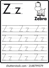 Letter tracing and coloring page for kids. Kids can practice and trace these letters. In this way, they can learn the alphabet.
