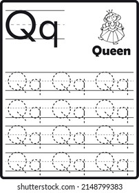 Letter tracing and coloring page for kids. Kids can practice and trace these letters. In this way, they can learn the alphabet.