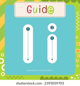 Letter Tracing Flash Card for kids. Guide – learning to write letter J. Preschool tracing and writing practice for toddler and teacher. Activity book vector printable square page