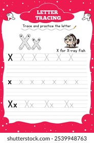 Letter tracing for kids is an engaging activity designed to teach the basics of handwriting. By tracing each letter, children learn correct letter formation, develop fine motor skills